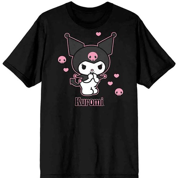 Bioworld Tops - X Sanrio Kuromi Hearts & Skulls Tee